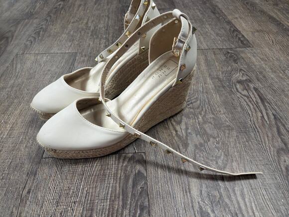 ShuShop Shoes - SHUSHOP espadrille wedge sandals Whitney Heels Gold Studs Shoes Size 9